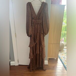 Brown printed ASTR the Label Dress